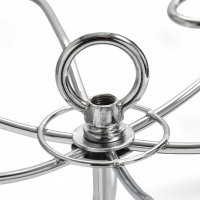 Подставка для бокалов, серебристая с коричневым основанием, на 6 бокалов