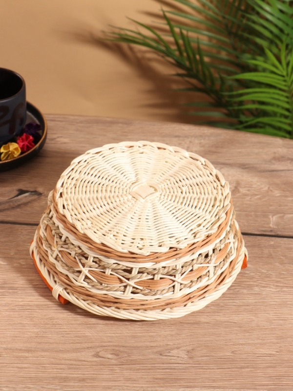 Корзина плетеная 22x22x9 см, ротанг