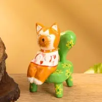 Сувенир дерево "Спящий котик на стуле" 4х5,5х7,5 см