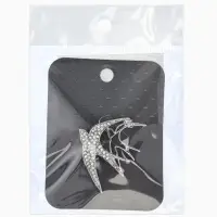 Брошь "Ласточки", цвет белый в серебре