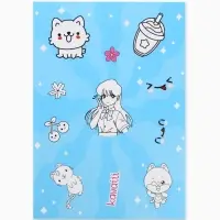 Наклейки детские, раскраска, 3 листа, А5 &laquo;Аниме&raquo;