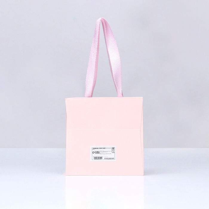 Пакет подарочный, крафт, с окном, &laquo;Розовый&raquo;, 15 х 15 х 15 см