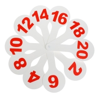 Веер-касса, цифры от 1 до 20, Calligrata, пакет с европодвесом, МИКС