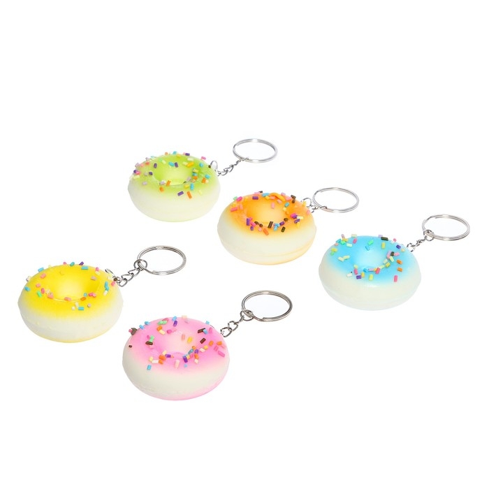 Сквиши &laquo;Пончик&raquo;, на брелоке, цвета МИКС