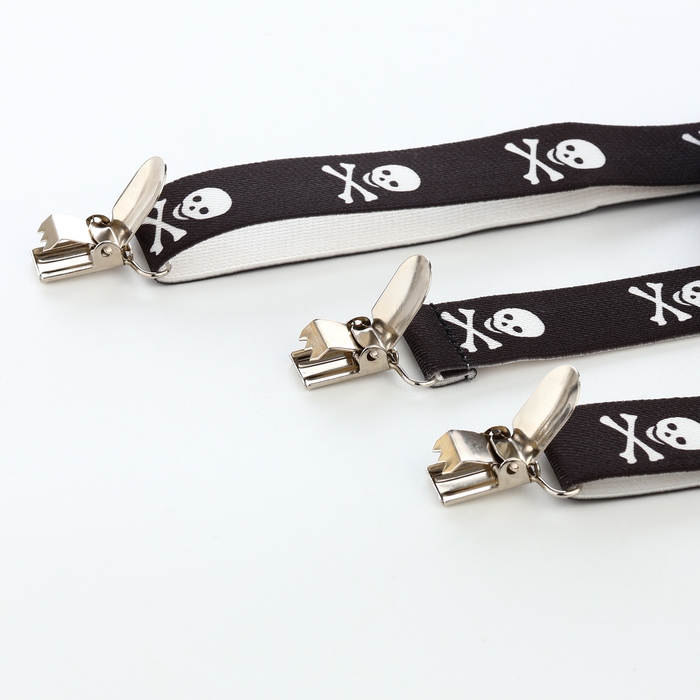 Подтяжки детские &laquo;Выбражулька&raquo;, ширина 2,5 см, цвет чёрный/белый