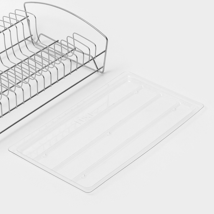 Сушилка для посуды с поддоном, 39&times;25&times;12 см, цвет хром