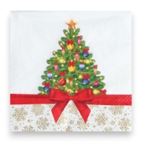 Новогодние салфетки бумажные Pero Prestige &laquo;Праздничная ель&raquo;, 3 слоя, 33х33, 20 шт.