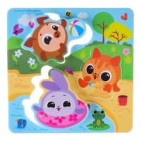 Набор игрушек для ванны &laquo;Кругляшики&raquo; + сачок + 3 пвх игрушки, Крошка Я