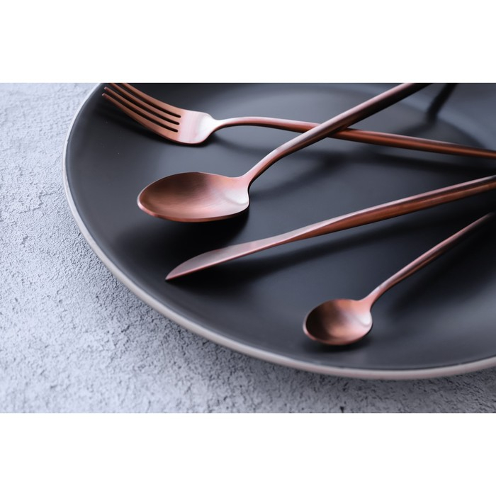 Столовые приборы из нержавеющей стали Magistro &laquo;Оску базис&raquo;, 4 предмета, цвет бронзовый