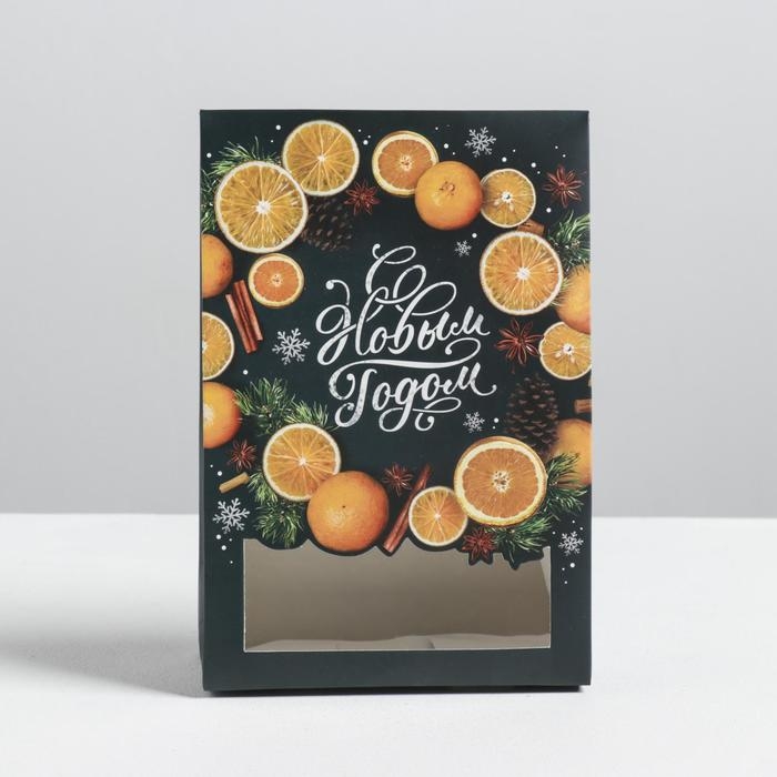 Коробка подарочная новогодняя складная &laquo;С Новым годом!&raquo;, 15 х 7 х 22 см, Новый год
