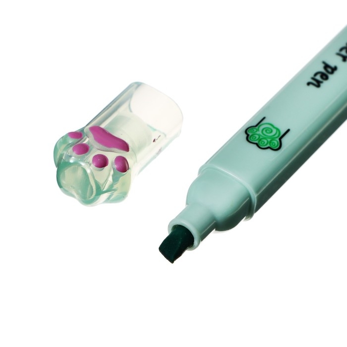 Набор маркеров-текстовыделителей 6 цветов, "Лапки с нотами"