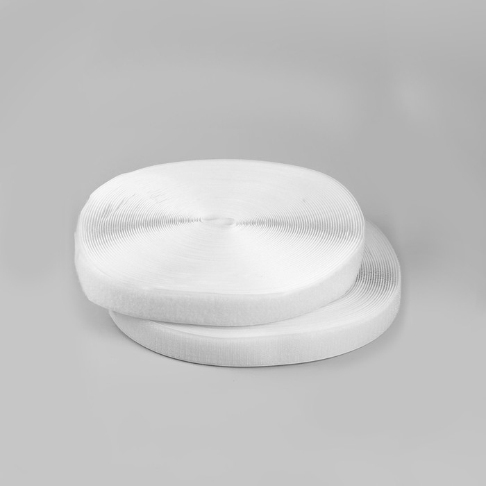 Липучка, 30 мм &times; 25 &plusmn; 1 м, цвет белый