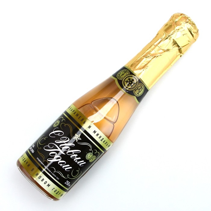 Гель для душа во флаконе шампанское &laquo;С Новым Годом&raquo;, 250 мл, аромат шампанского, ЧИСТОЕ СЧАСТЬЕ