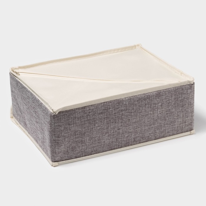 Органайзер для хранения белья Доляна &laquo;Тео&raquo;, 6 ячеек, с прозрачной крышкой, 32&times;23&times;12 см, цвет серый