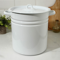 Кастрюля цилиндрическая, 12 л, индукция, цвет белый