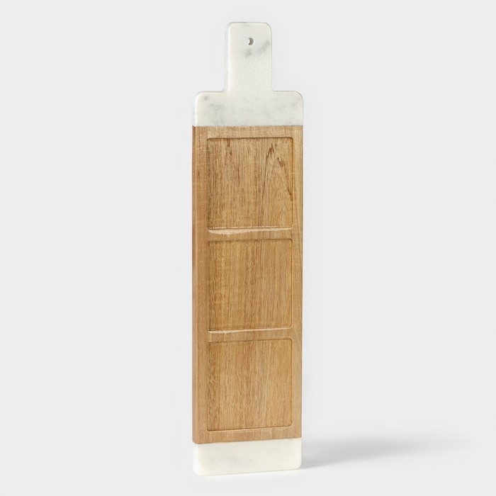 Менажница Magistro Forest dream, 3 секции, 40&times;10 см, акация, мрамор