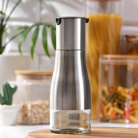 Бутылка стеклянная для соусов и масла &laquo;Стиль&raquo;, 250 мл, h=18,5 см, цвет крышки чёрный