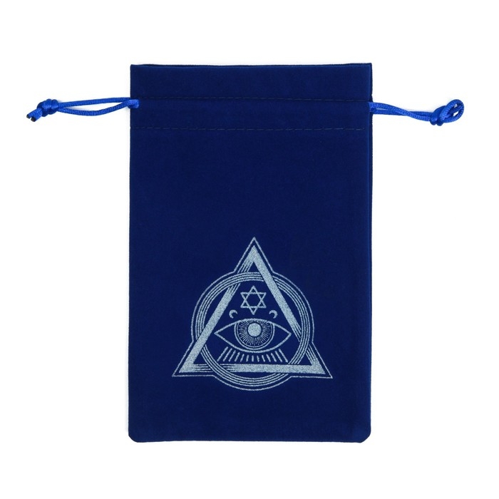 Мешочек для Таро на Хэллоуин &laquo;Глаз Оракула&raquo;, бархатный, тёмно-синий, 12х18 см