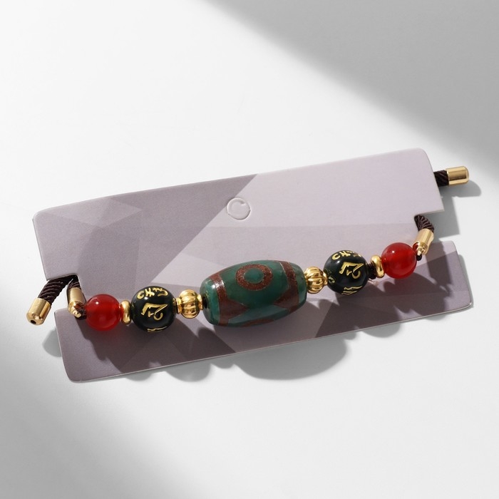 Браслет &laquo;Бусина Дзи&raquo; на шнурке, овал, цветной, d=7 см