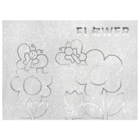 Бумага цветная самоклеящаяся, раскраска, А4, 6 листов, 1 цвет, с блёстками, односторонняя, в пакете, 80 г/м&sup2;, Смешарики