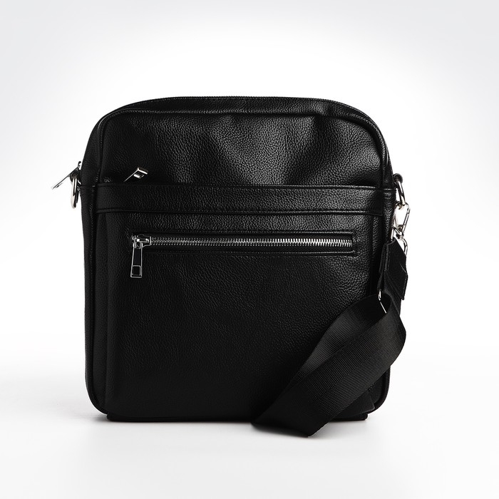 Сумка мужская через плечо TEXTURA, искусственная кожа, цвет чёрный