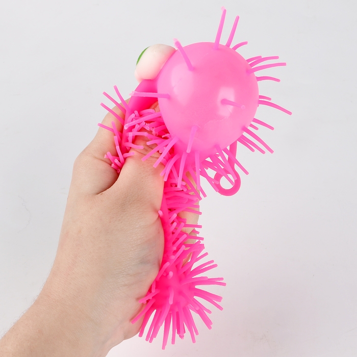 Мяч детский резиновый ёжка световой &laquo;Гусеничка&raquo;, цвета МИКС , в шоубоксе