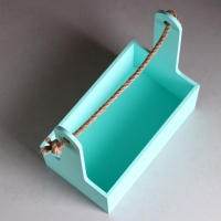 Набор кашпо деревянных 3 в 1 (29&times;18&times;33; 25&times;15&times;30; 21&times;12&times;23) "Аром", Мятный