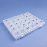 Таблетница - органайзер на месяц, 21,3 &times; 17,5 &times; 2,7 см, 30 секций, цвет прозрачный