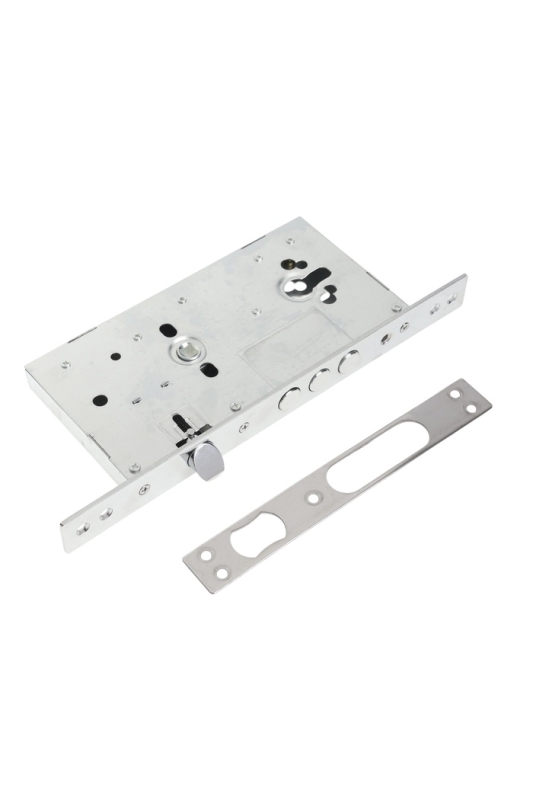 Корпус замка LOCKLAND для металлических дверей, без цилиндрового механизма, хром