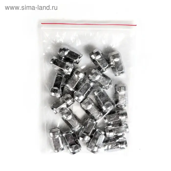 Гайка колесная под ключ 17 мм, 12&times;1.5 мм, конус, закрытая, хром, фасовка 20 шт