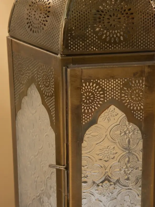 Подсвечник фонарь "Золотой шатёр" железо 20х20х37 см