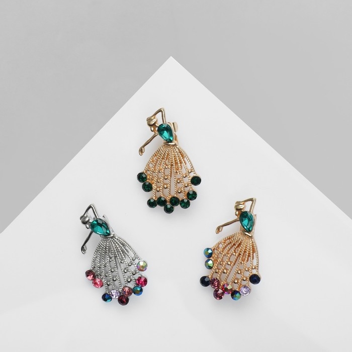 Брошь &laquo;Девушка&raquo; танцовщица (неделимая фасовка 12 шт., цена за шт.), цвет МИКС