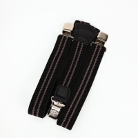 Подтяжки взрослые, ширина 3,8 см, цвет чёрный/бежевый