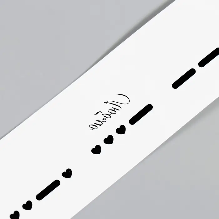 Переводная тату на тело чёрная &laquo;Браслет. Люблю. Азбука Морзе&raquo;, 20&times;3 см