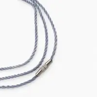 Шнурок гайтан 60 см d=2 мм, цвет серебряный, винтовой замок серебро