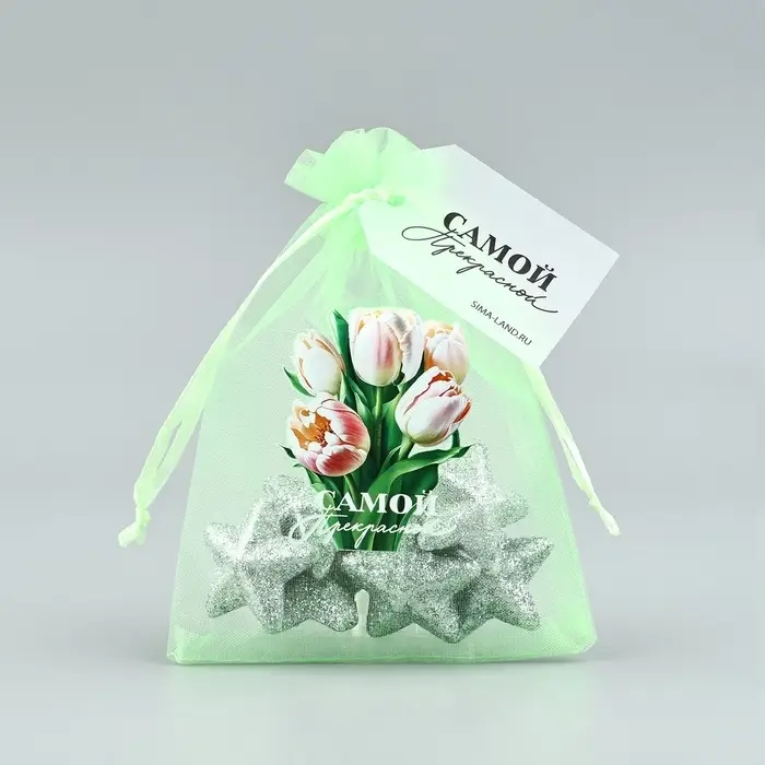 Мешочек подарочный из фатина с термонаклейкой &laquo;Самой прекрасной&raquo;, 11 х 16 см +/- 1.5 см