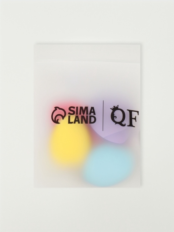 Набор спонжей д/макияжа овал (наб 5шт цена за наб) латекс МИКС пакет QF