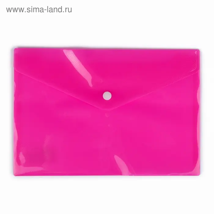 Папка-конверт на кнопке, А5, 180 мкм, рифлёная, МИКС