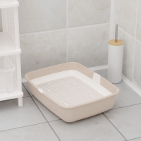 Лоток ALTA для кошек с сеткой 50 х 38 х13,5 см , бело-бежевый