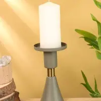 Подсвечник на 1 свечу текстурный "Графитовый" 10,5х10,5х19,5 см