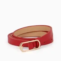 Ремень жен 02-01-01-01, Июнь2515 1,5*0,3*110 см, без винта, пряж золото, 1 прокол, красный   1090317