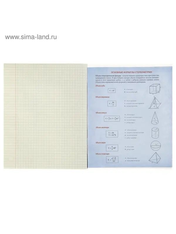 Тетрадь предметная 48 листов в клетку Calligrata, &laquo;Чёрное-белое. Геометрия&raquo;, обложка мелованная бумага, серые листы