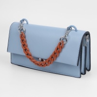 Цепочка для сумки, с карабинами, пластиковая, 23 &times; 17 мм, 30 см, цвет терракотовый/серебряный