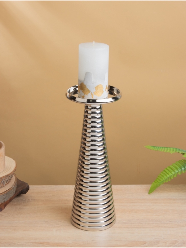 Подсвечник "Флэйм" 12х12х30 см. алюминий