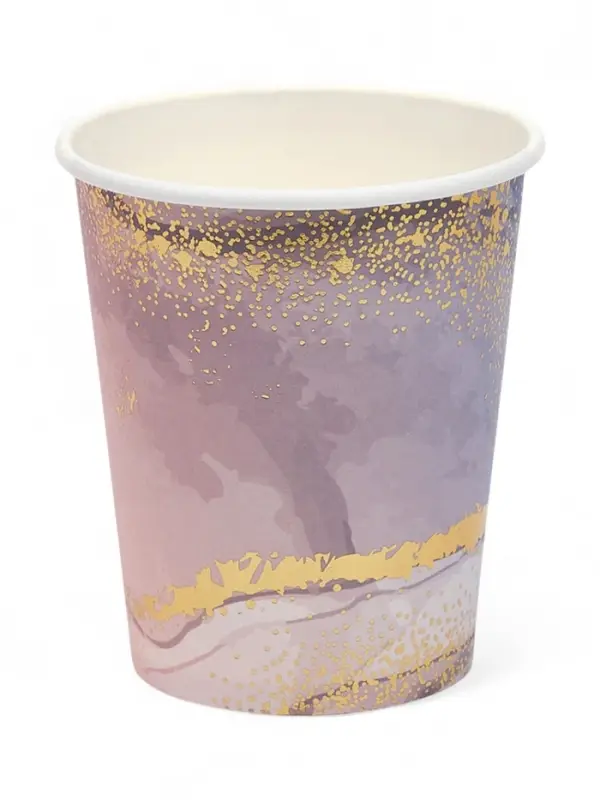 Набор стаканов мрамор розовый 250 мл (10 шт)