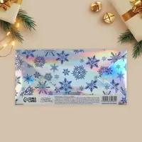 Конверт для денег &laquo;Снежинки&raquo;, голография, 16,5 х 8 см