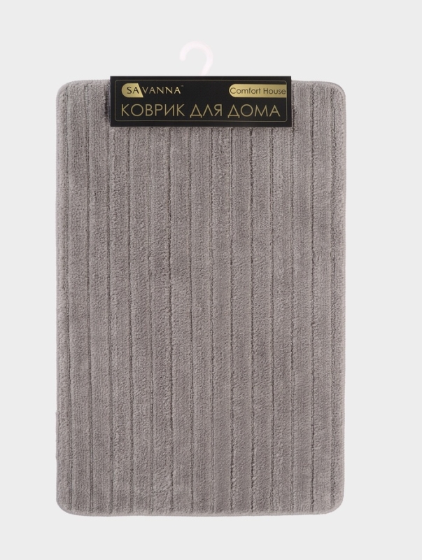 Коврик Savanna, 50&times;80 см, ворс 1 см, микрофибра, серый