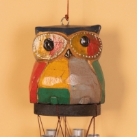 Музыка ветра "Совёнок" дерево, алюминий, 8х8х80 см,