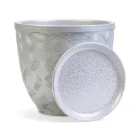 Горшок цветочный с поддоном 7,5 л, керамика "Узор" (М)