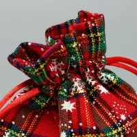 Мешочек подарочный холща &laquo;Новогодние истории&raquo;, снежинки, 10 х 12 см +/- 1.5 см